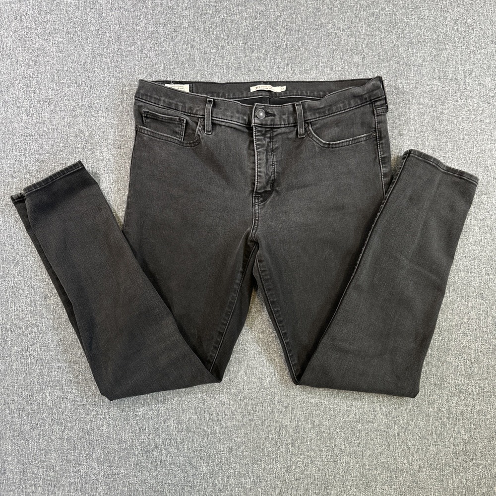 Levi's 311 Shaping Skinny Jeans Womens 32x30 Black Stretch‎ Denim Mid Rise